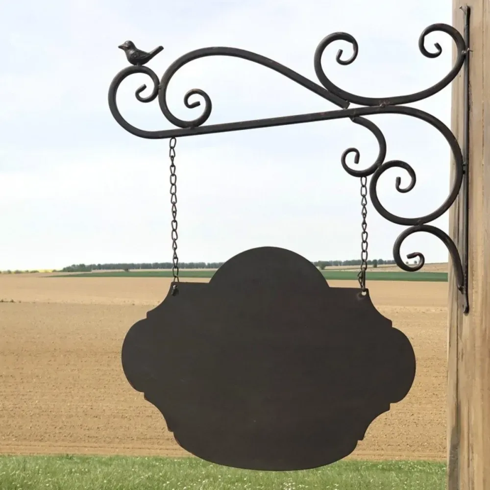 Illustration numéro 2 du produit Enseigne plaque de porte écritoire mural jardin métal marron 65x47cm