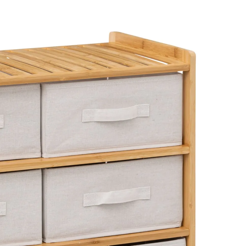 Illustration numéro 2 du produit Etagère en bambou 6 rangements bambou naturel 66 x 33