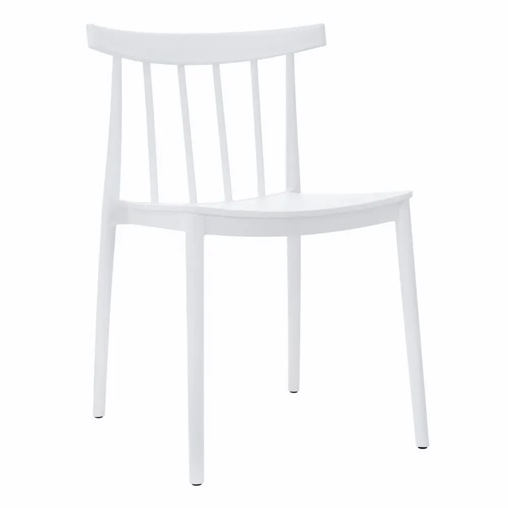 Illustration numéro 2 du produit Lot de 4 chaises de terrasse blanc en plastique