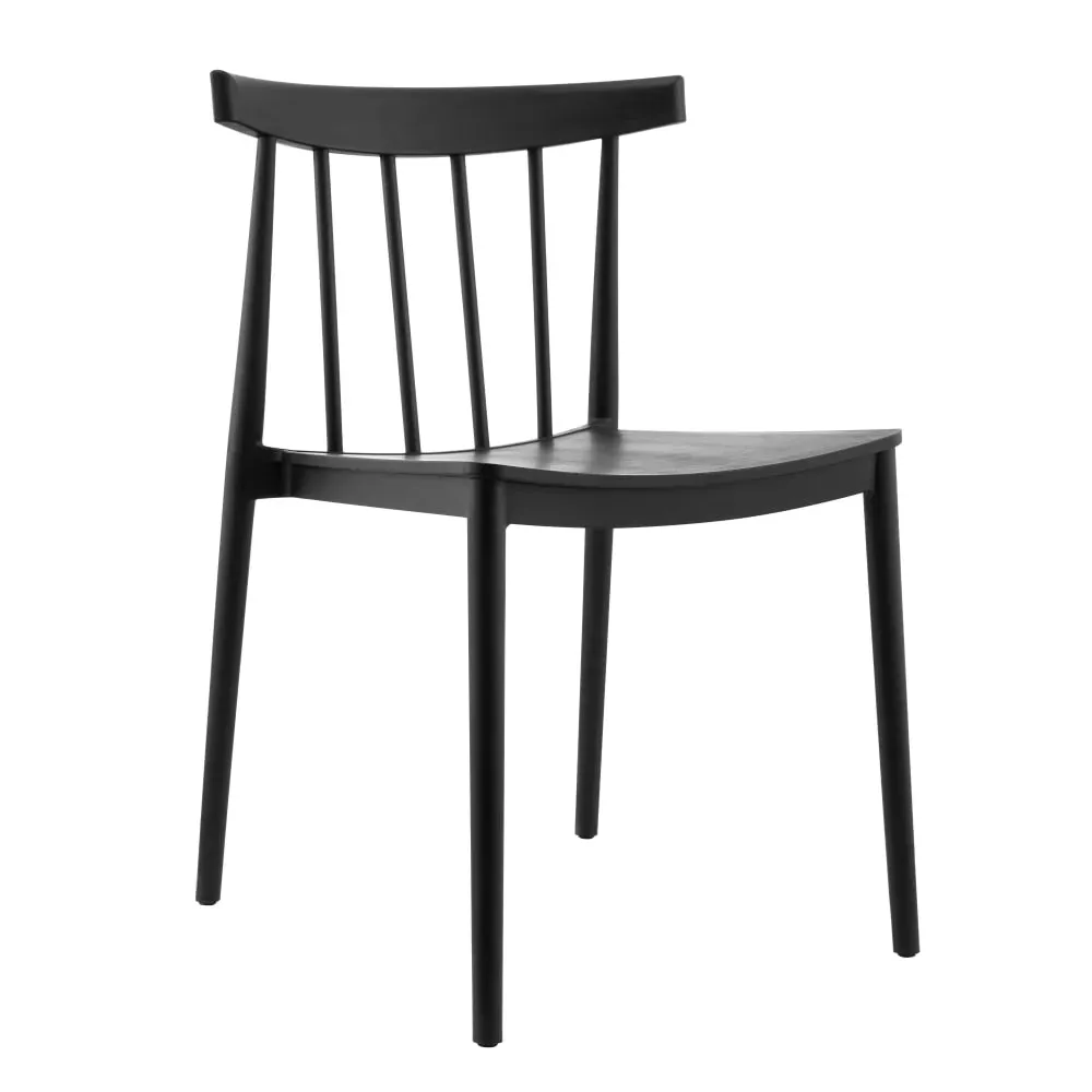 Illustration numéro 2 du produit Lot de 4 chaises de terrasse noires en plastique