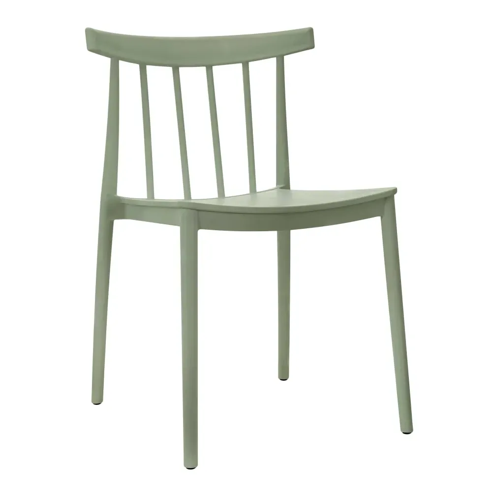 Illustration numéro 2 du produit Lot de 4 chaises de terrasse vert sauge en plastique
