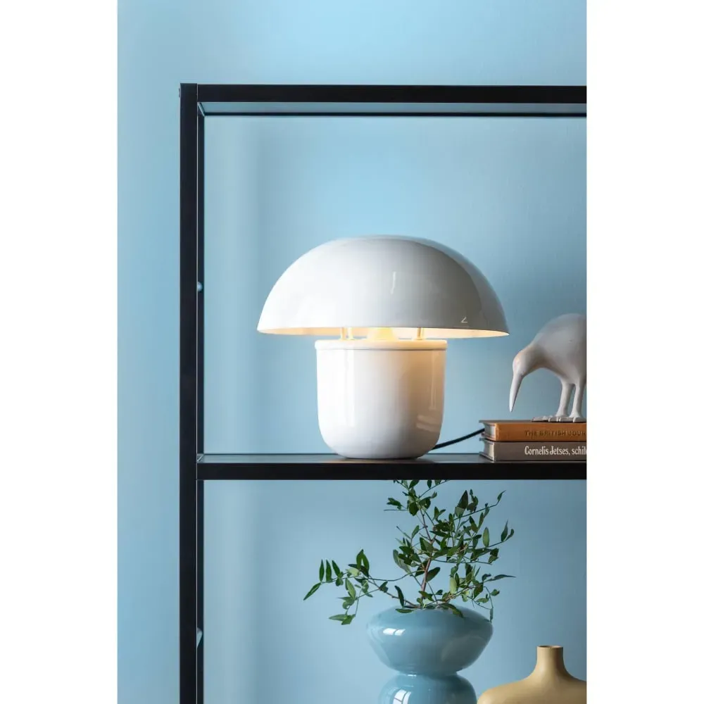 Illustration numéro 2 du produit Lampe de Table fer blanc 29x29x25cm