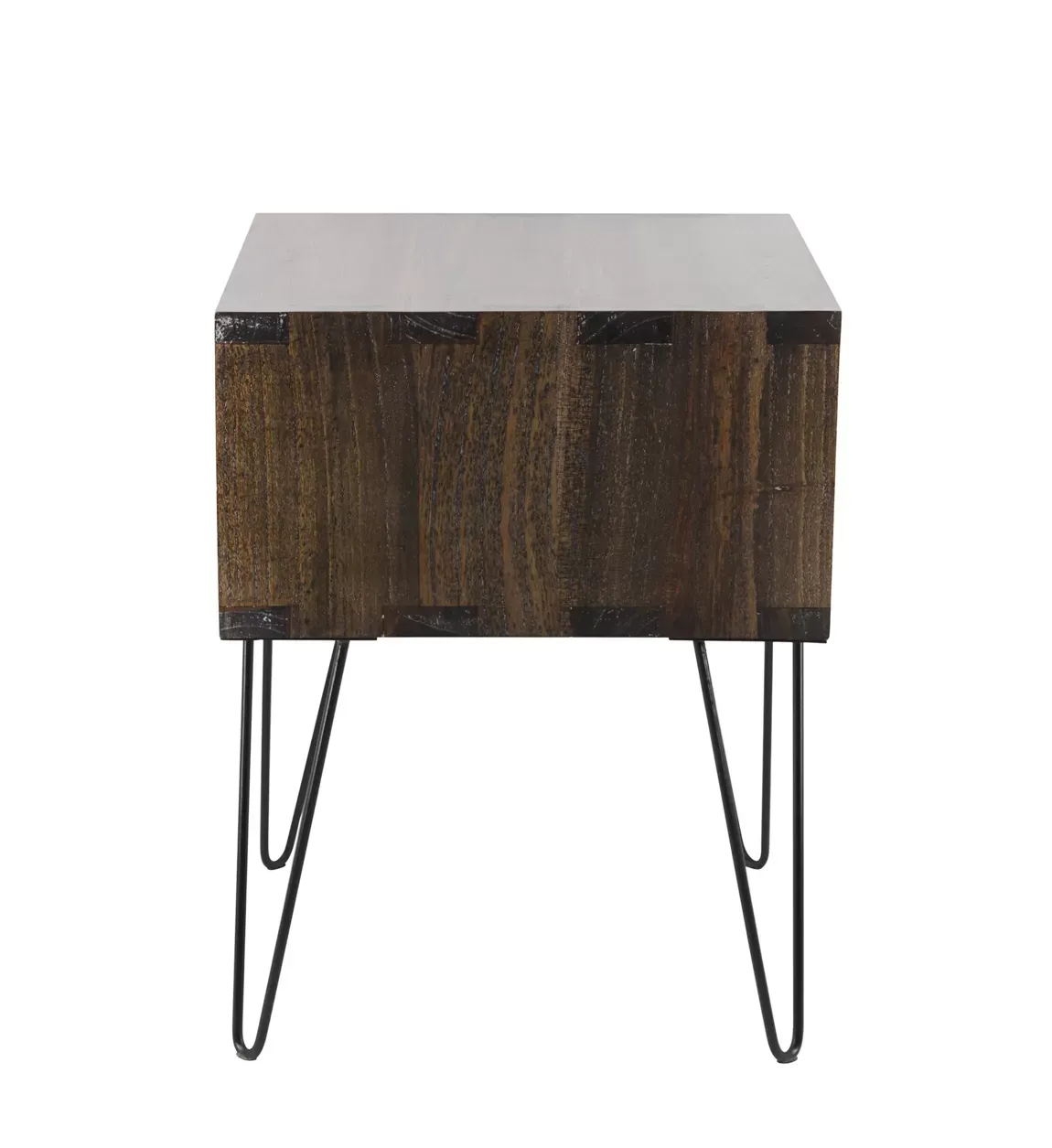 Illustration numéro 2 du produit Table de chevet en bois et fer bicolore L 45 cm