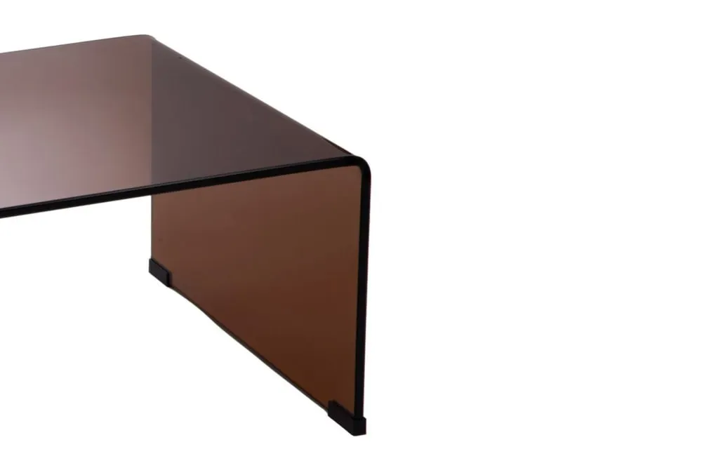 Illustration numéro 2 du produit Table basse rectangulaire en verre fumé L110