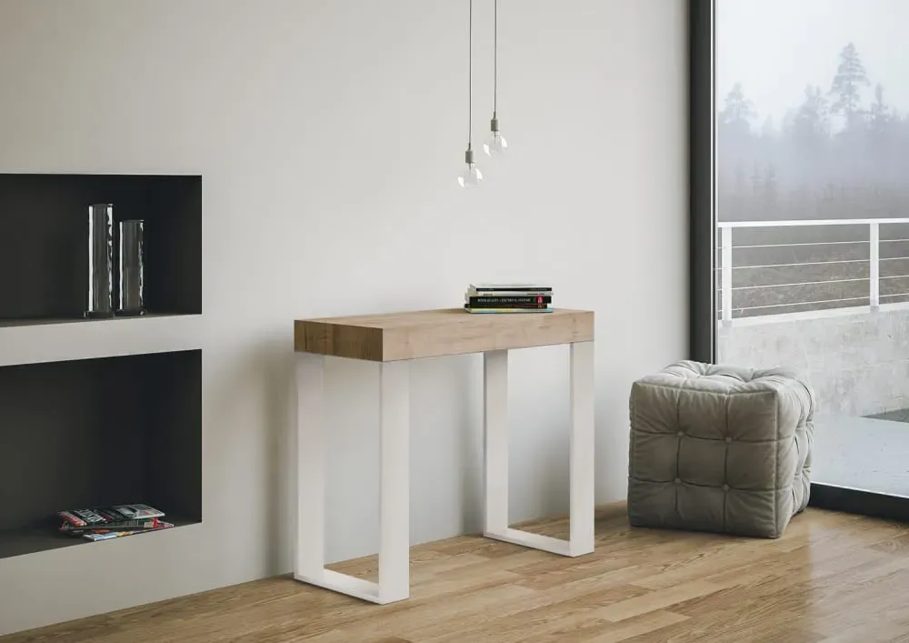 Illustration numéro 2 du produit Console extensible 90x40/300 cm effet bois chêne nature