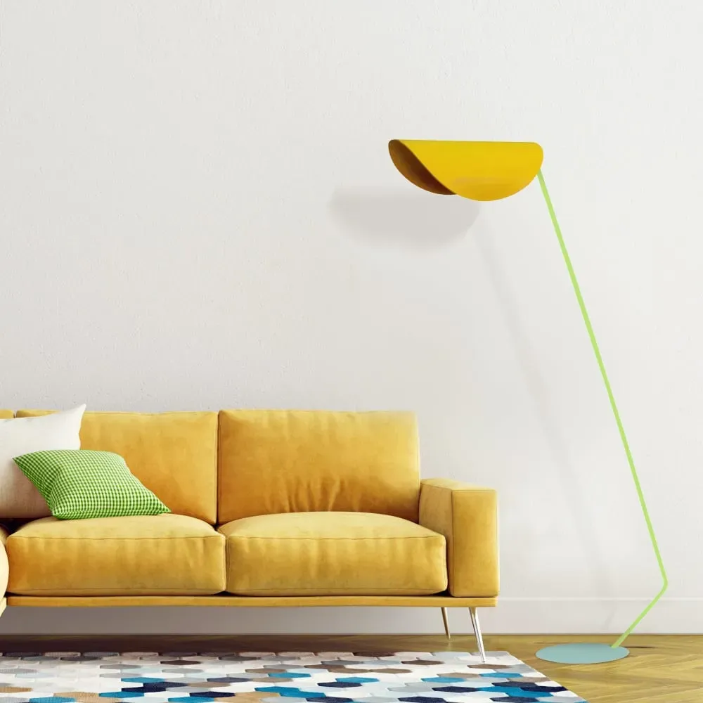 Illustration numéro 2 du produit Lampadaire liseuse  métal,Jaune ,H174xD33xP70 cm