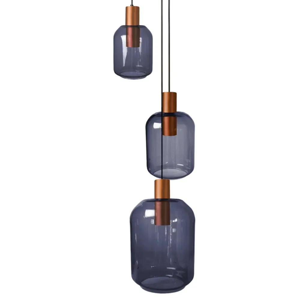 Illustration numéro 2 du produit Lustre  métal,Bleu, H100xD 60x P 60cm