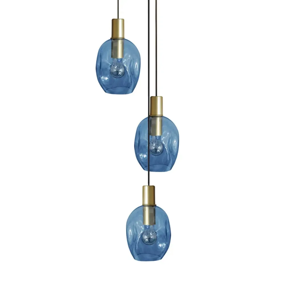 Illustration numéro 2 du produit Lustre  métal,Bleu,P 100xD60xD Hcm