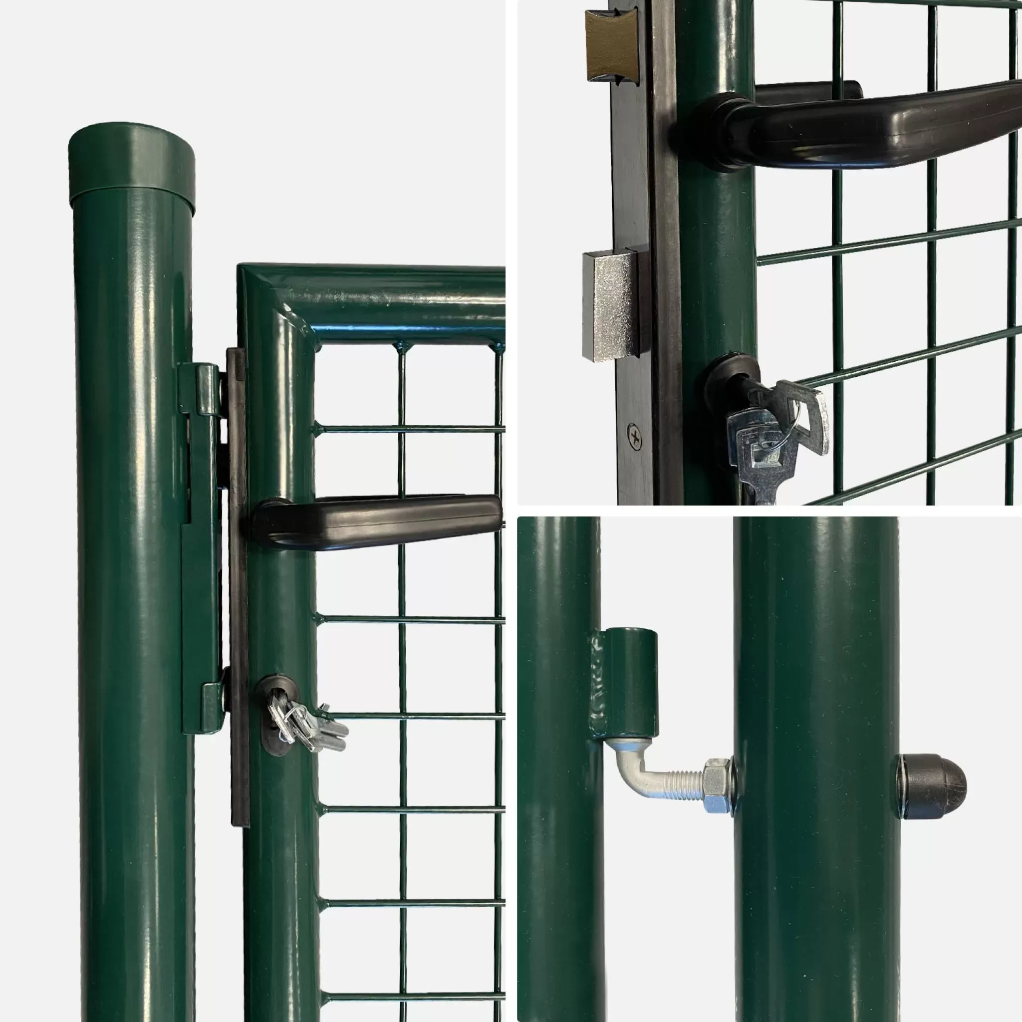 Illustration numéro 2 du produit Portillon de jardin en métal vert, 150x87cm