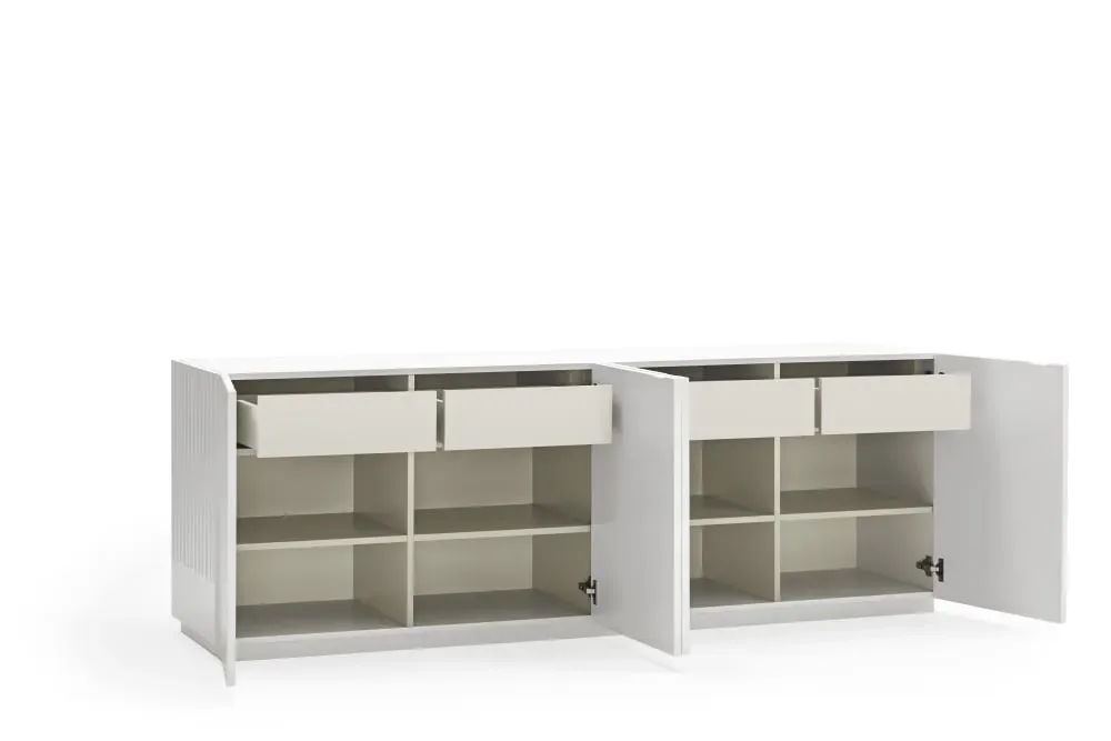 Illustration numéro 2 du produit Buffet blanc 4 portes 198x48 cm