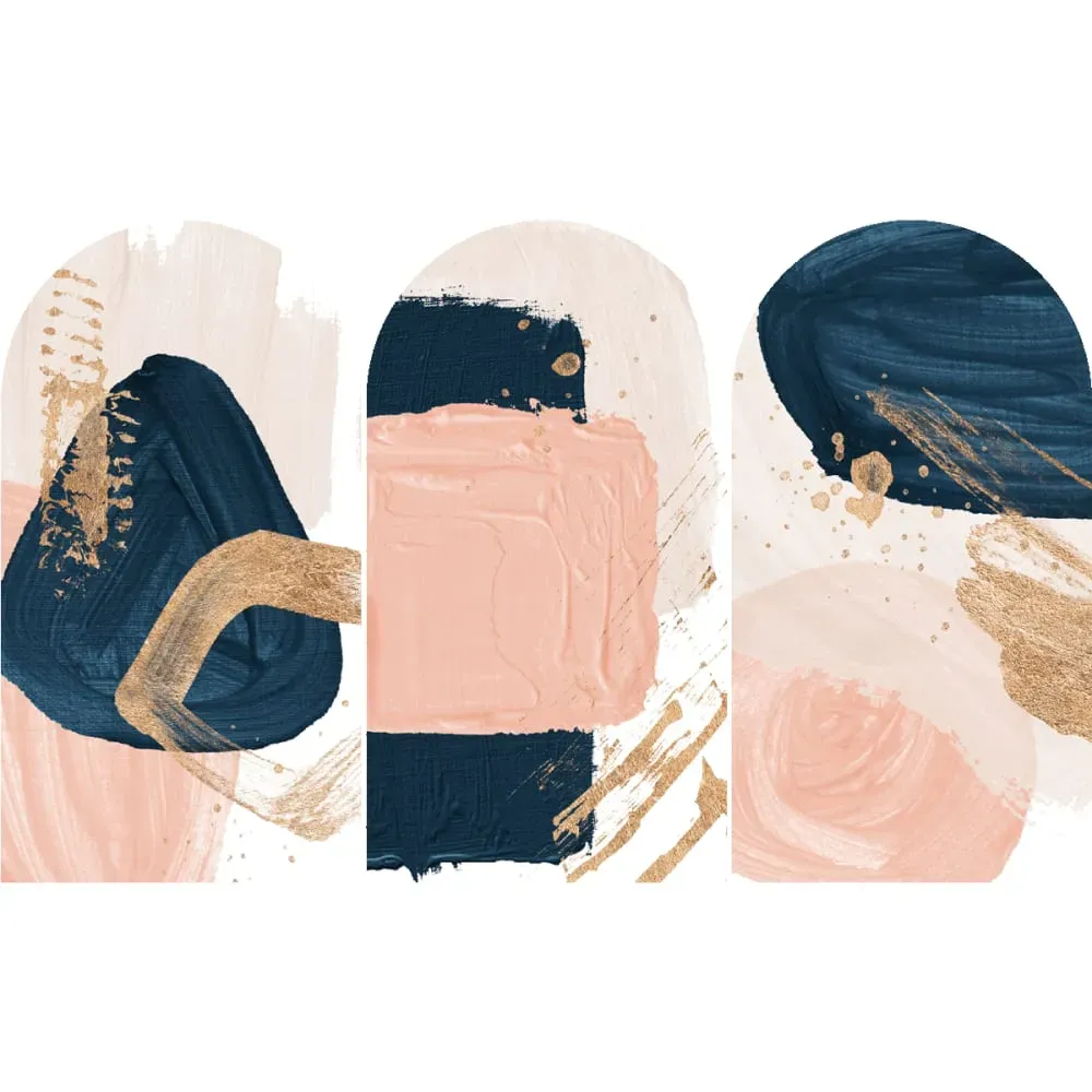 Illustration numéro 2 du produit Papier Peint arches abstraits roses et bleus 60x90cm