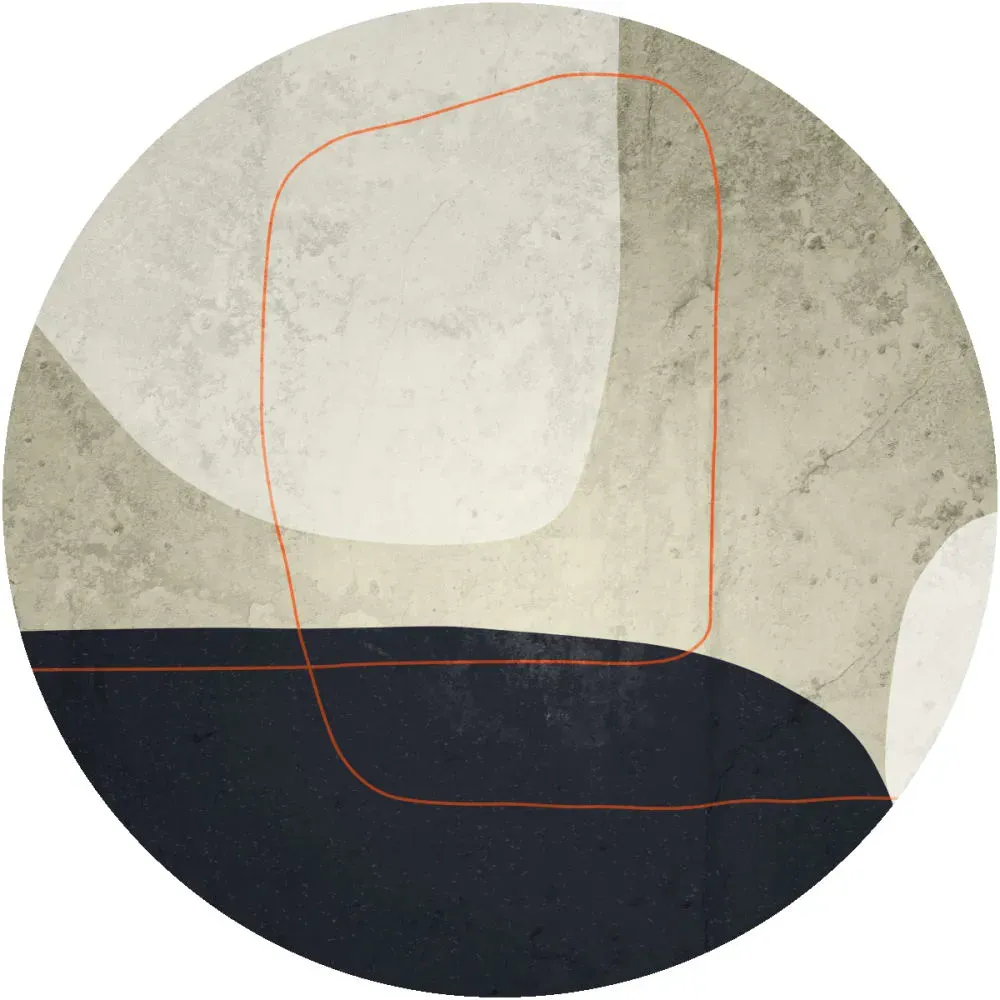 Illustration numéro 2 du produit Papier Peint fresque abstraite ligne orange 60x60cm