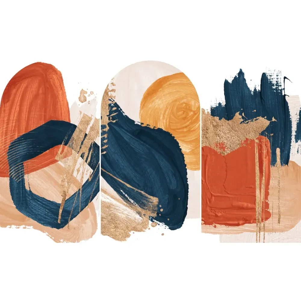 Illustration numéro 2 du produit Papier Peint arches abstraits rouges et bleus 60x90cm