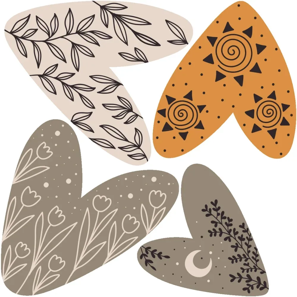 Illustration numéro 2 du produit Papier Peint cœurs ethnique 90x90cm