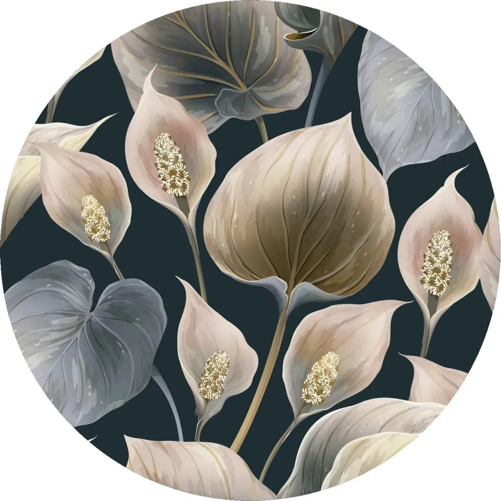 Illustration numéro 2 du produit Papier Peint fresque fleurs lys de paix 90x90cm