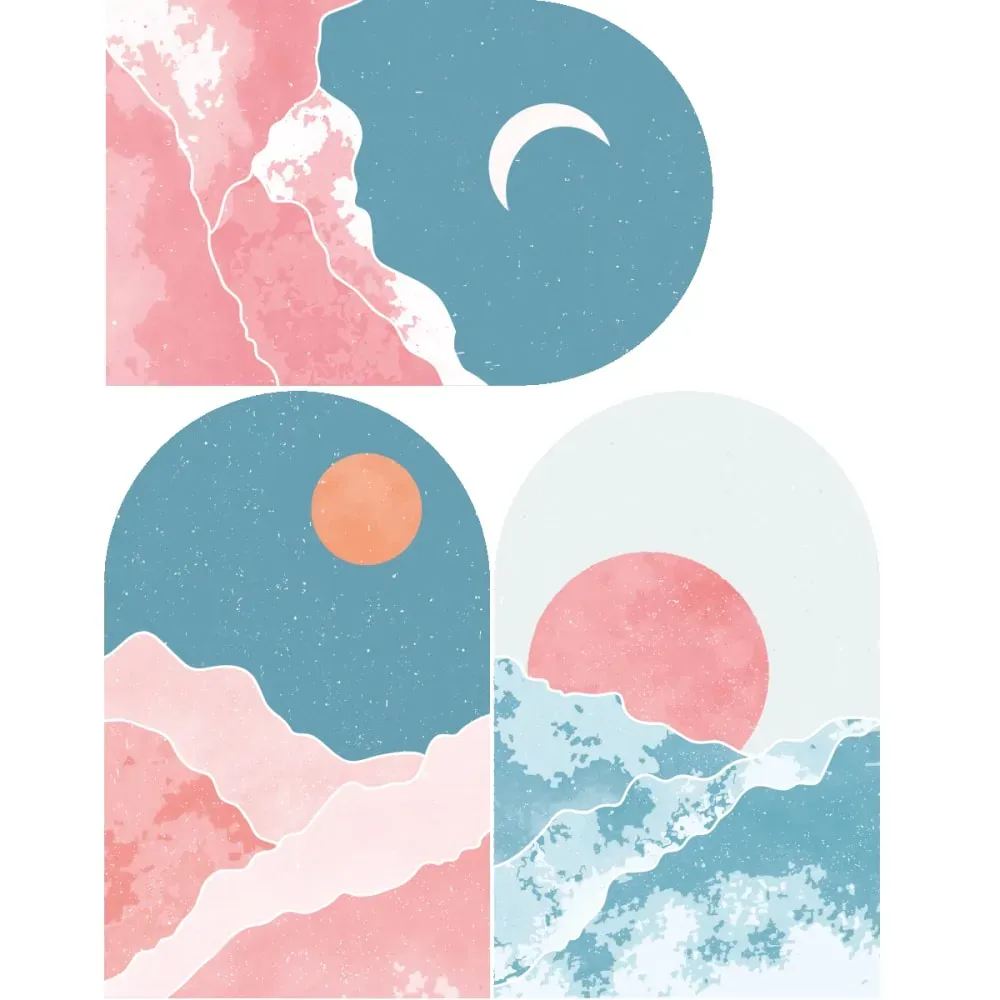 Illustration numéro 2 du produit Papier Peint 3 arches regarde la vie en rose 80x60cm