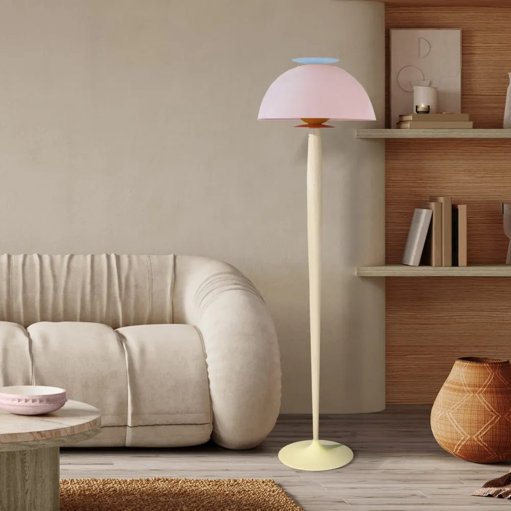 Illustration numéro 2 du produit Lampadaire  bois,Rose ,H165xD43xP43cm