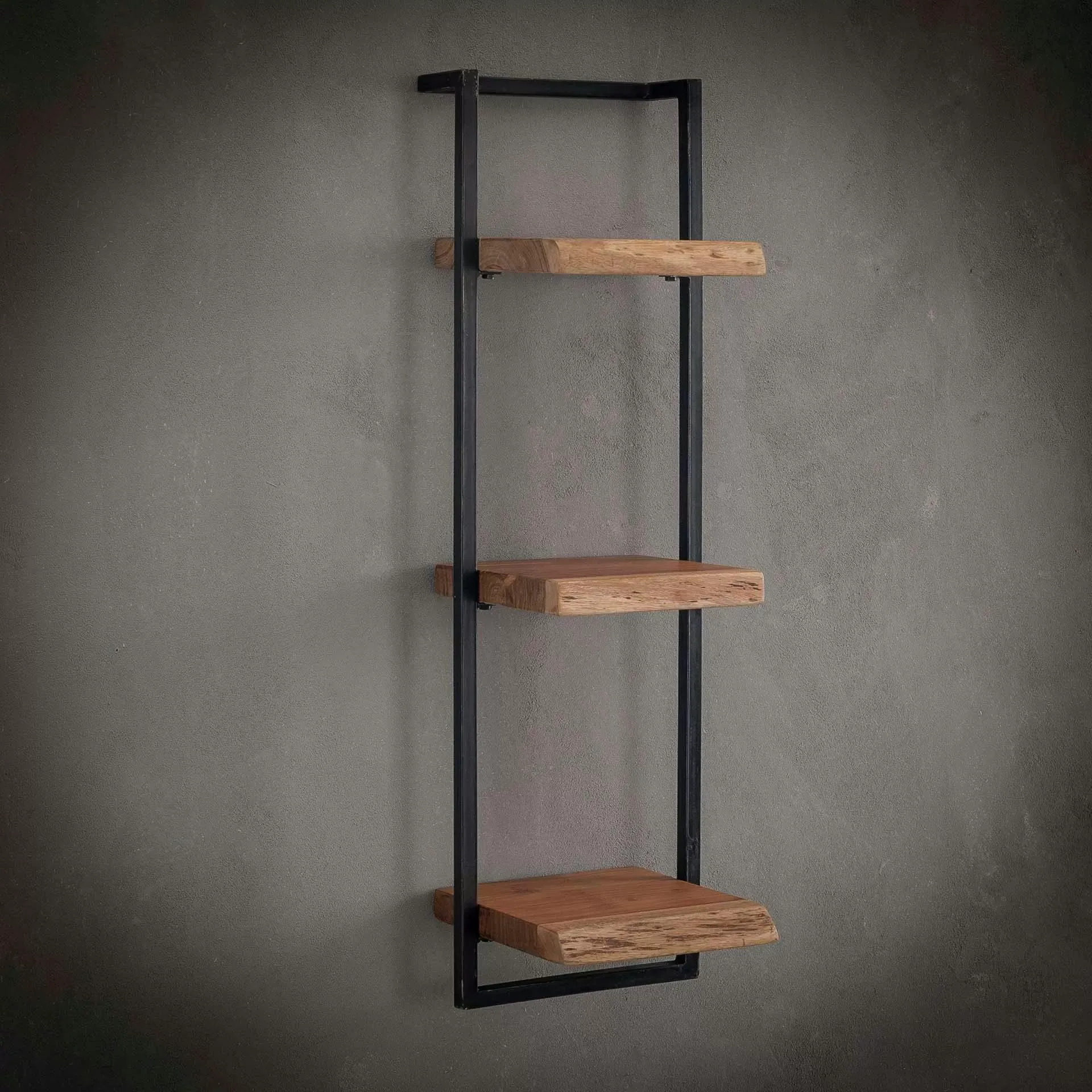 Illustration numéro 2 du produit Etagère murale verticale 3 niveaux en acacia massif cadre acier
