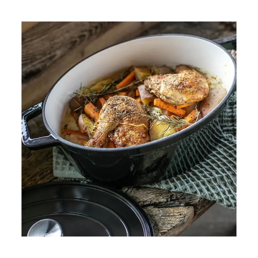 Illustration numéro 2 du produit Cocotte ovale en fonte Noir
