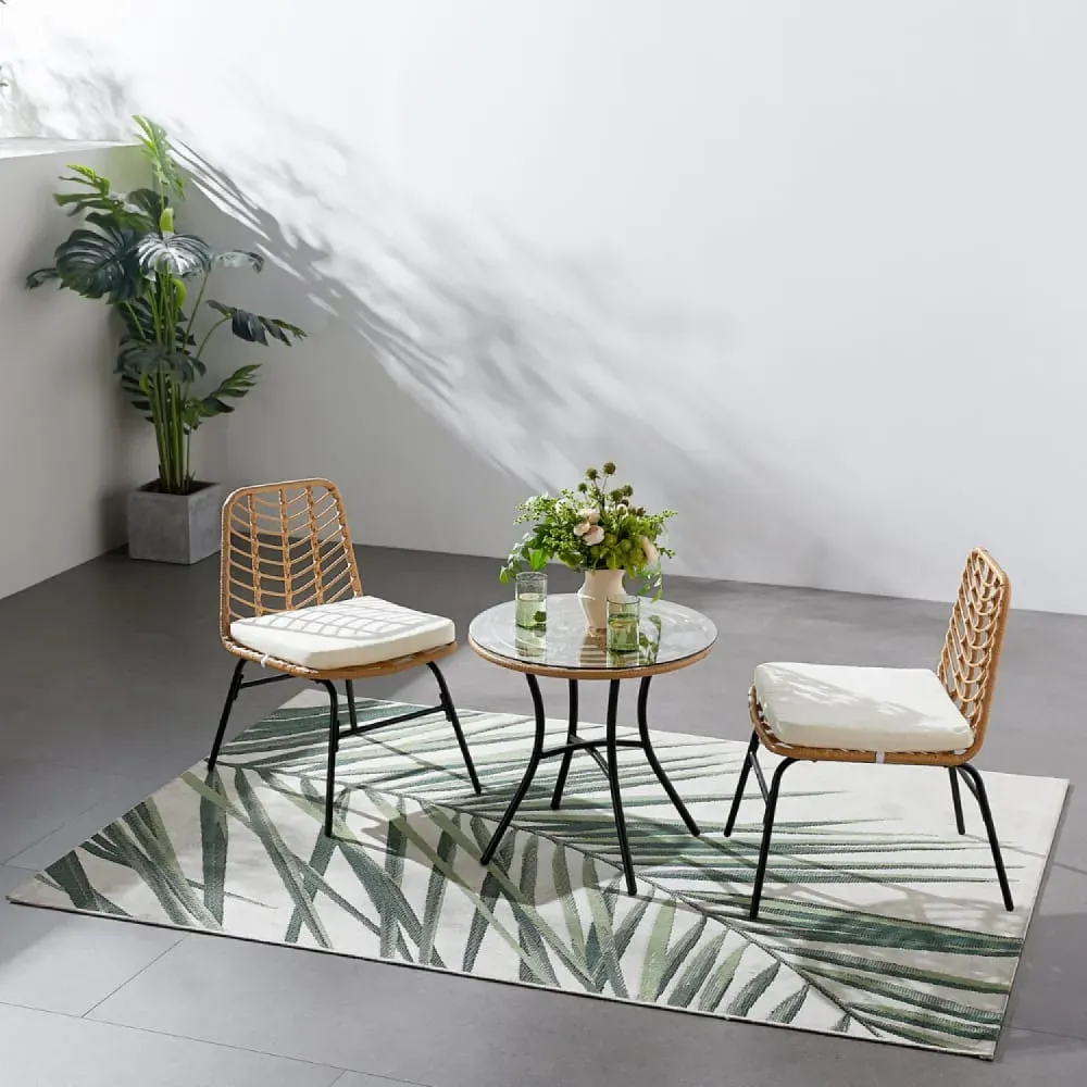 Illustration numéro 2 du produit Salon de jardin 2 places effet rotin