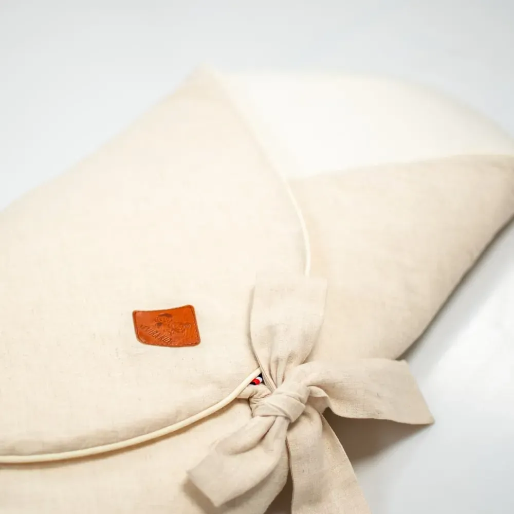 Illustration numéro 2 du produit Gigoteuse d'emmaillotage bébé évolutive en lin beige Dès la naissanc