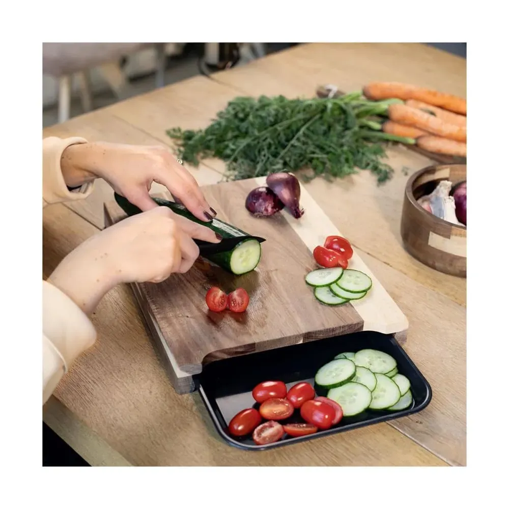 Illustration numéro 2 du produit Planche à découper avec bac récupérateur Bois
