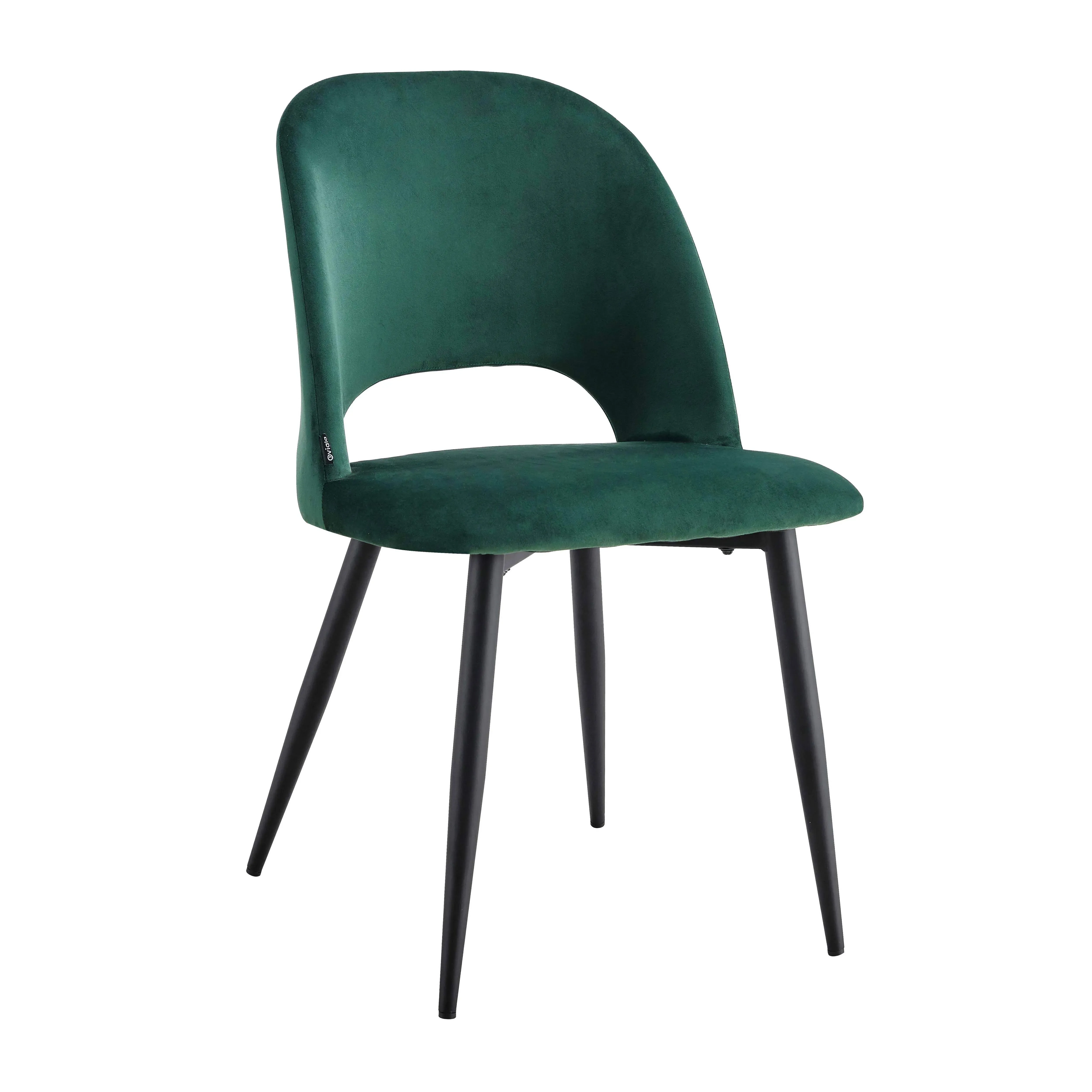 Illustration numéro 2 du produit Lot de 2 chaises en acier et velours vert