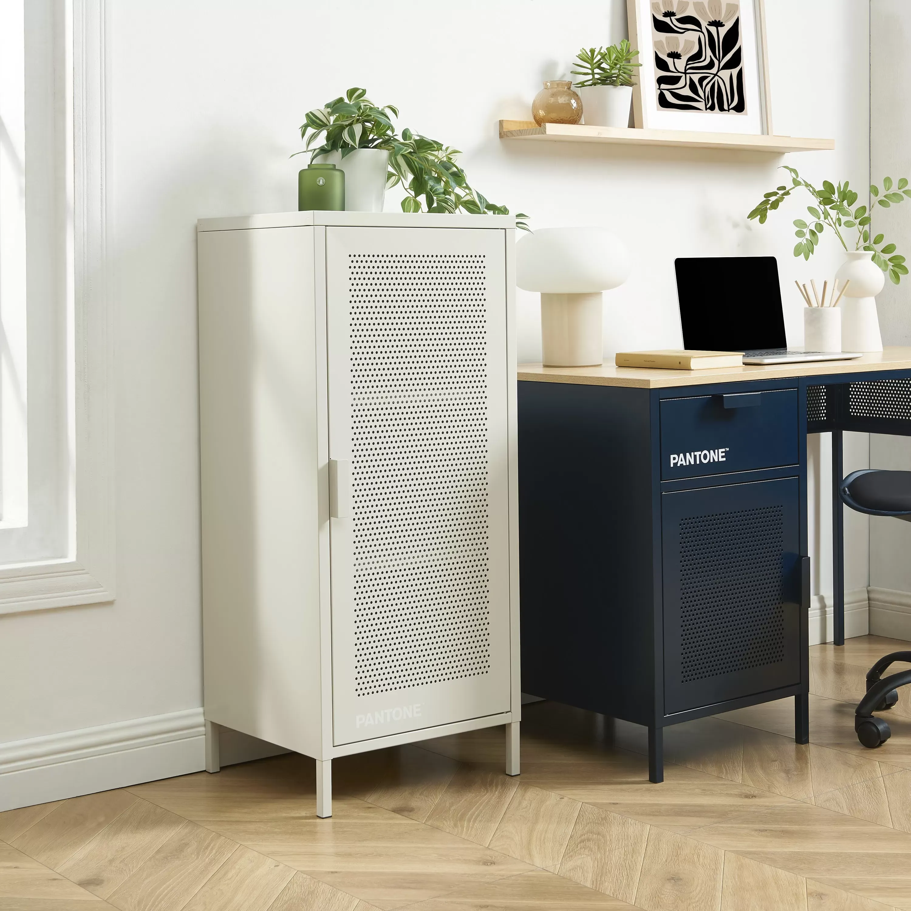 Illustration numéro 2 du produit Caisson de bureau métal beige sable h105cm