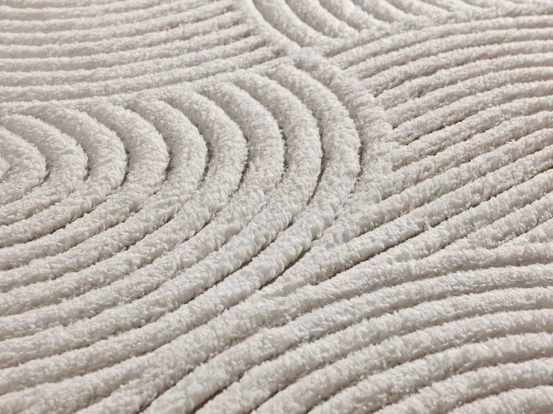 Illustration numéro 2 du produit Tapis lavable à relief blanc 200x290 cm