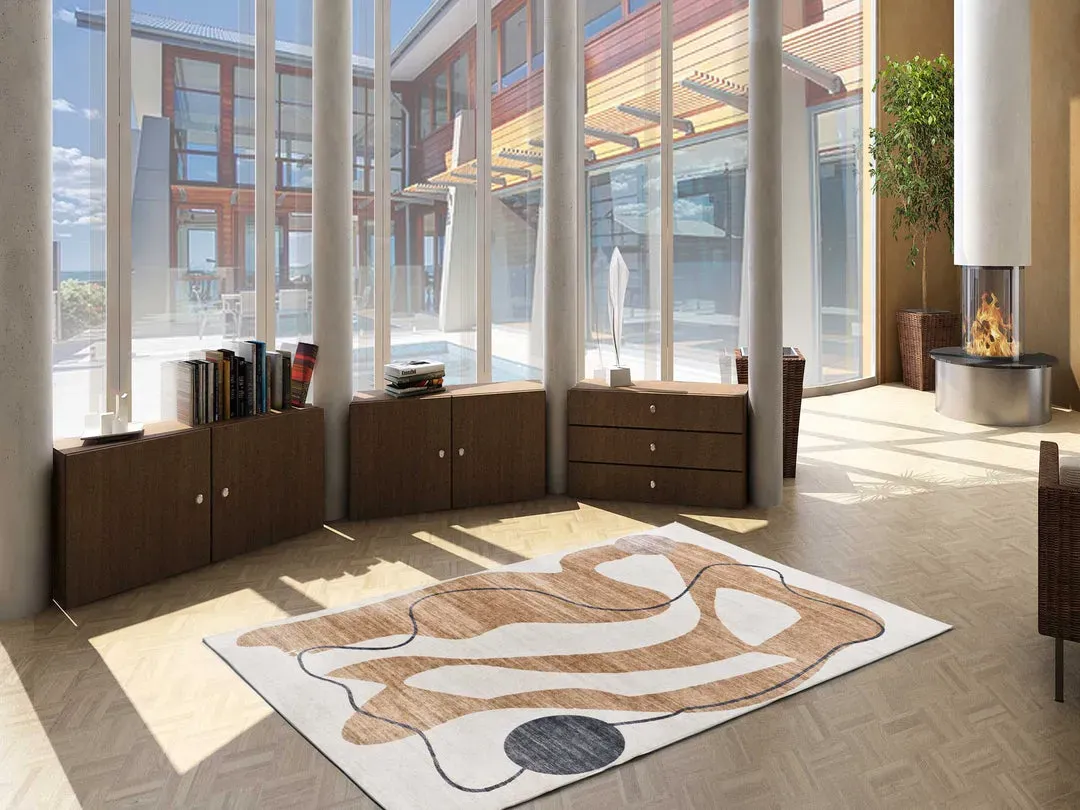 Illustration numéro 2 du produit Tapis abstrait orange/crème 160x230 cm