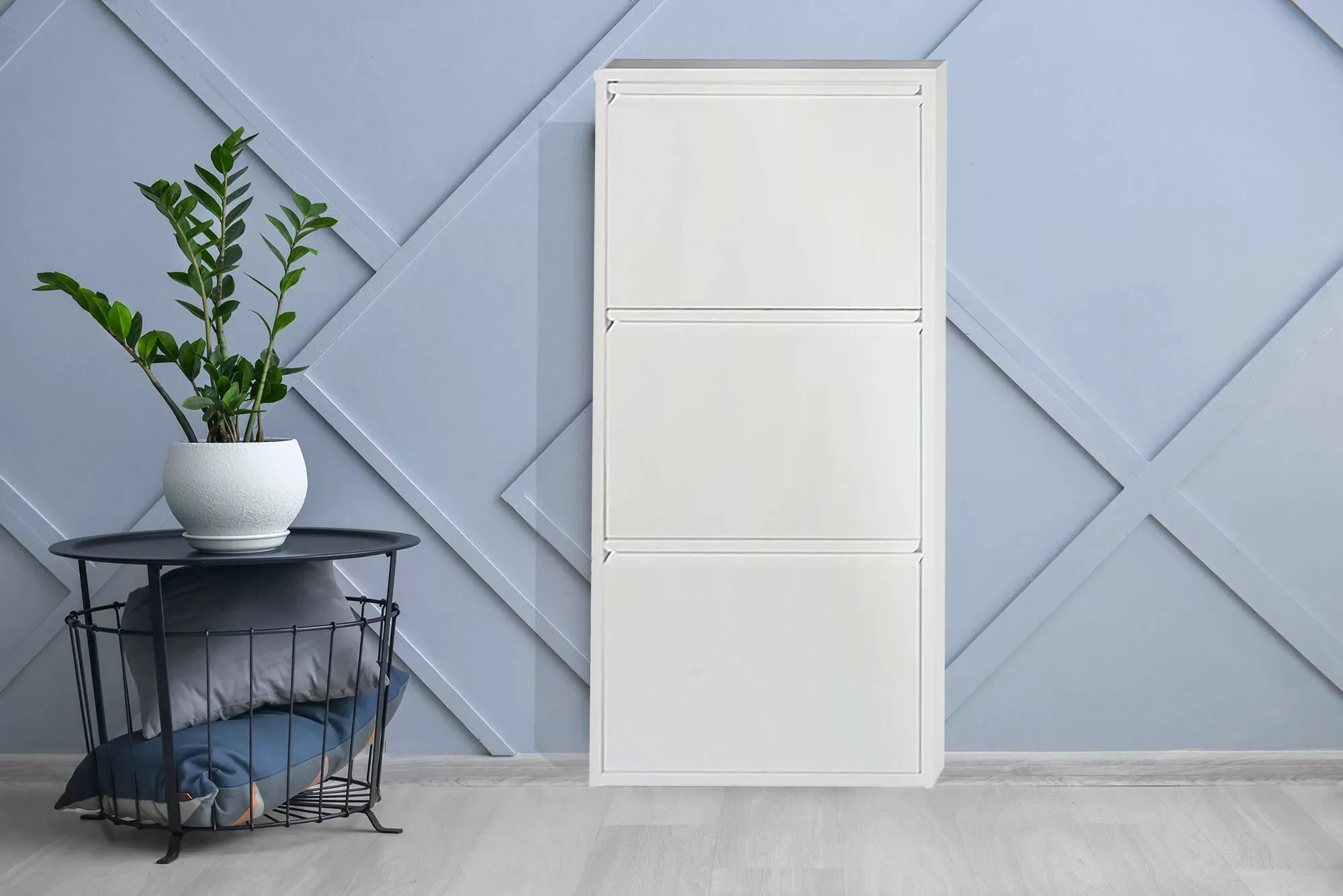 Illustration numéro 2 du produit Meuble à chaussures en fer blanc 50x15 cm