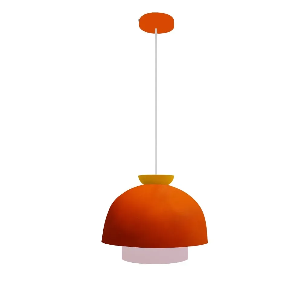 Illustration numéro 2 du produit Suspension métal H110cm orange  ;Abat-jour: orange
