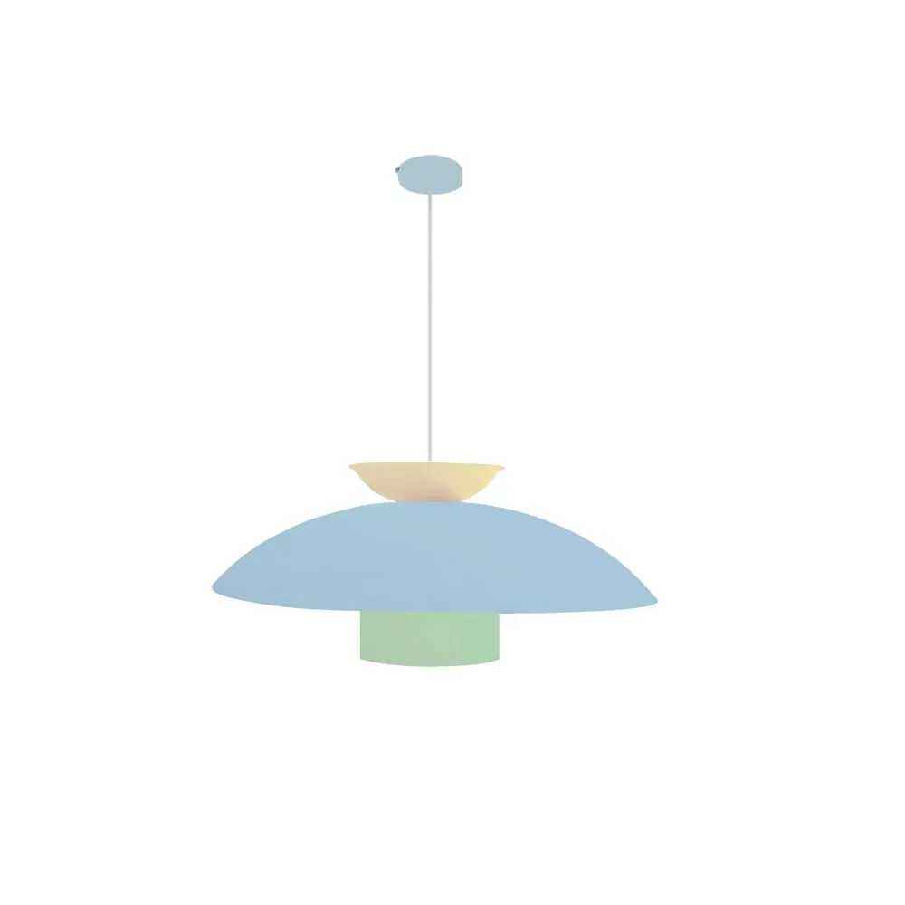 Illustration numéro 2 du produit Suspension métal H110cm bleu ;Abat-jour: bleu