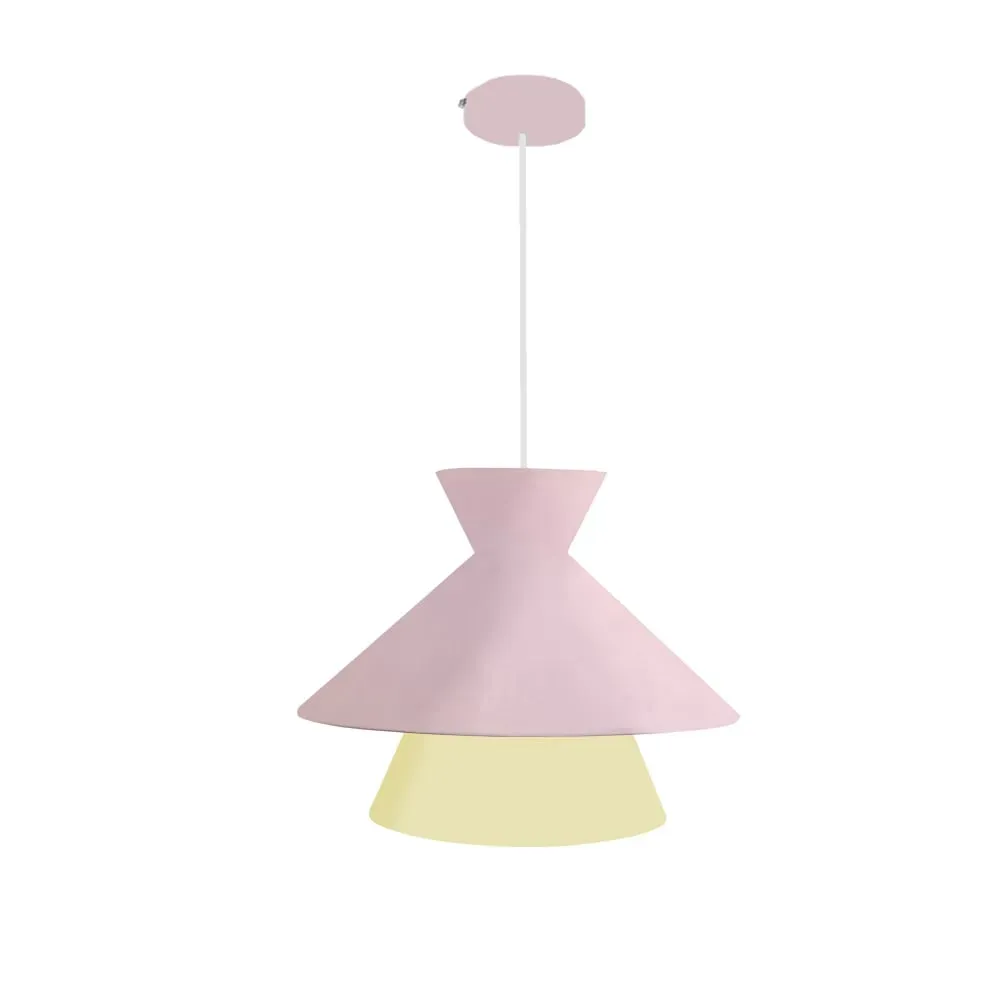 Illustration numéro 2 du produit Suspension métal H110cm rose ;Abat-jour: rose