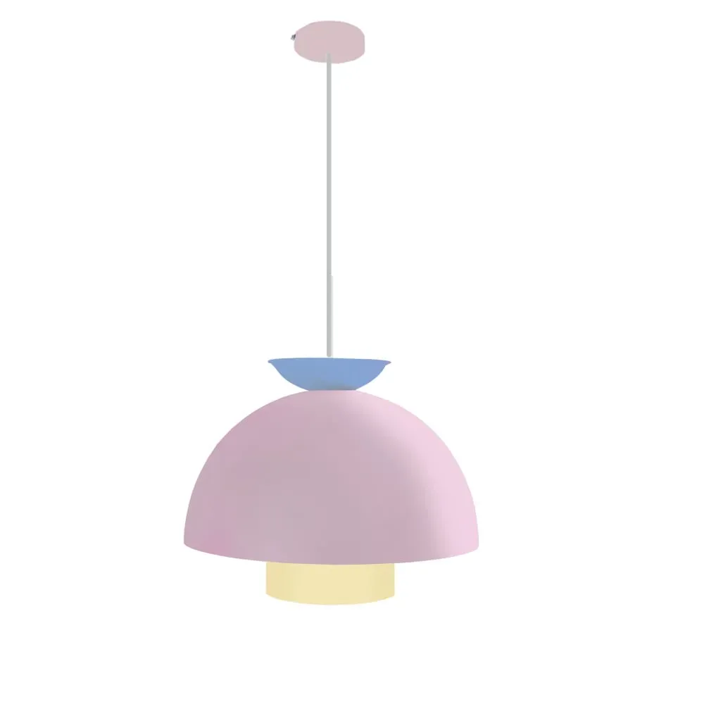 Illustration numéro 2 du produit Suspension métal H110cm multicouleur;Abat-jour:  rose