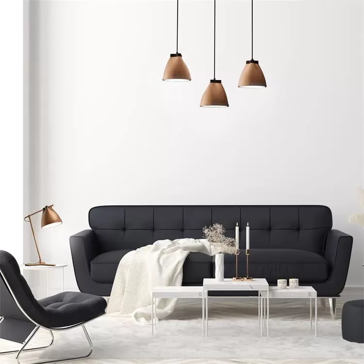 Illustration numéro 2 du produit Suspension métal 3 lumières l58cm cuivre