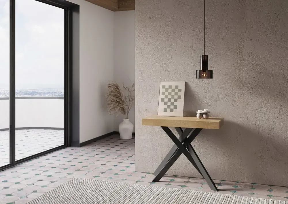 Illustration numéro 2 du produit Console extensible 90x40/300 cm effet bois chêne nature