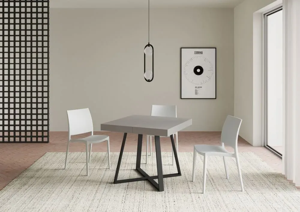 Illustration numéro 2 du produit Table extensible 90x90/194 cm effet bois cachemire