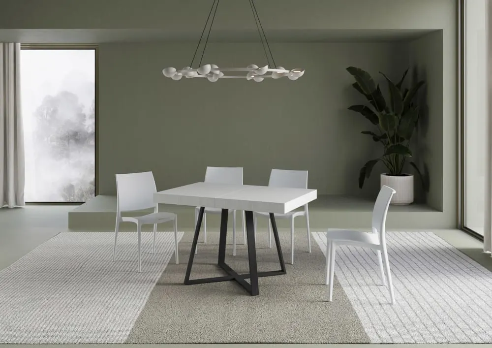 Illustration numéro 2 du produit Table extensible 90x120/224 cm effet bois frêne blanc