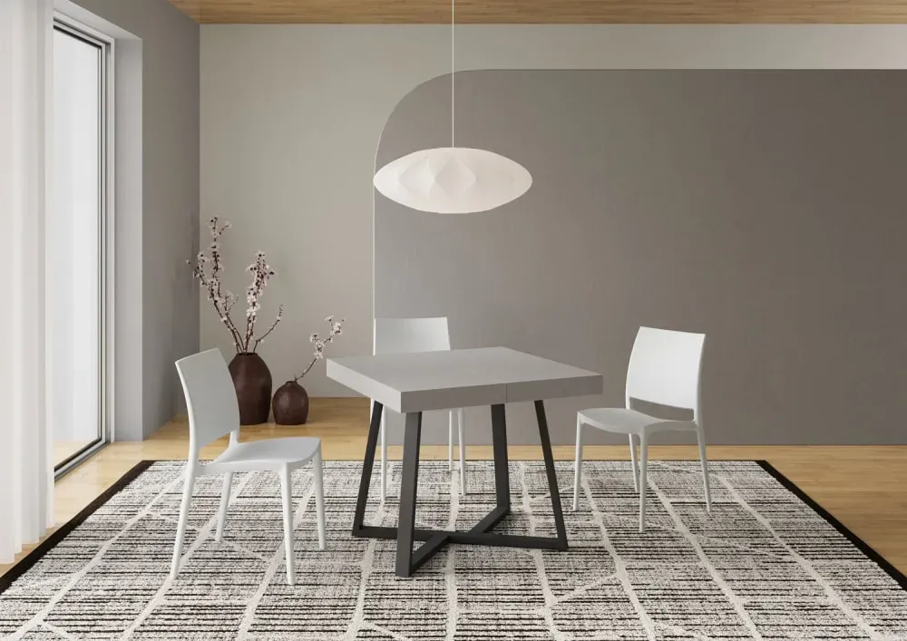 Illustration numéro 2 du produit Table extensible 90x90/194 cm effet bois cachemire