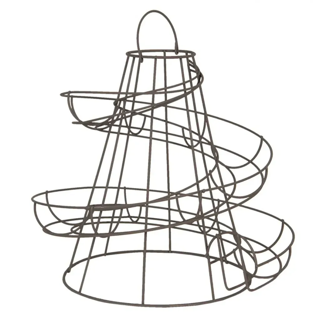 Illustration numéro 2 du produit Support à oeufs en fer noir 33x33x35cm