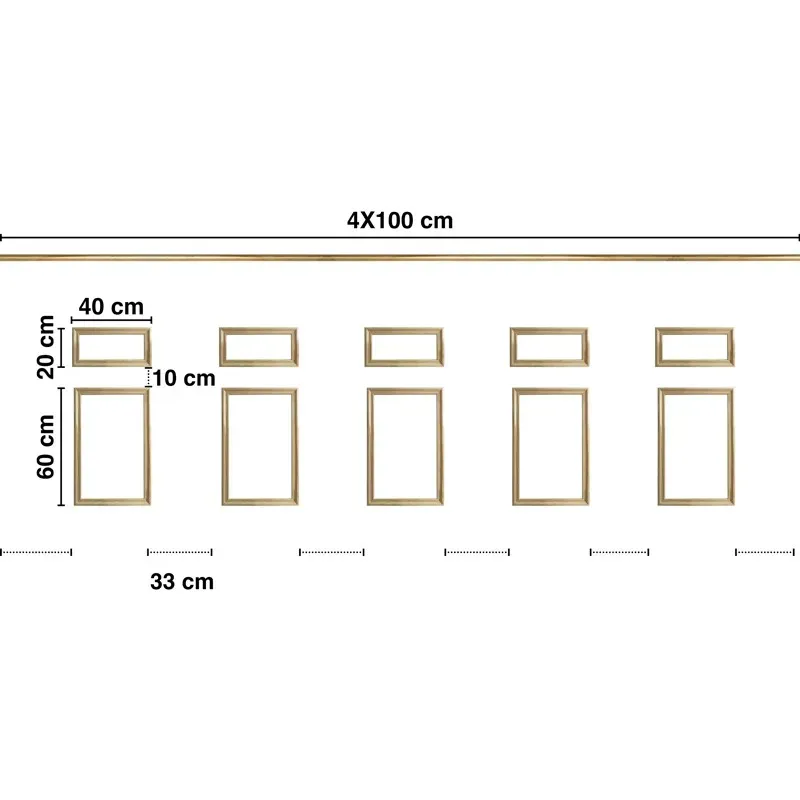 Illustration numéro 2 du produit Kit de 10 moulures murales en Pin des Landes - Prêt à coller, peindre