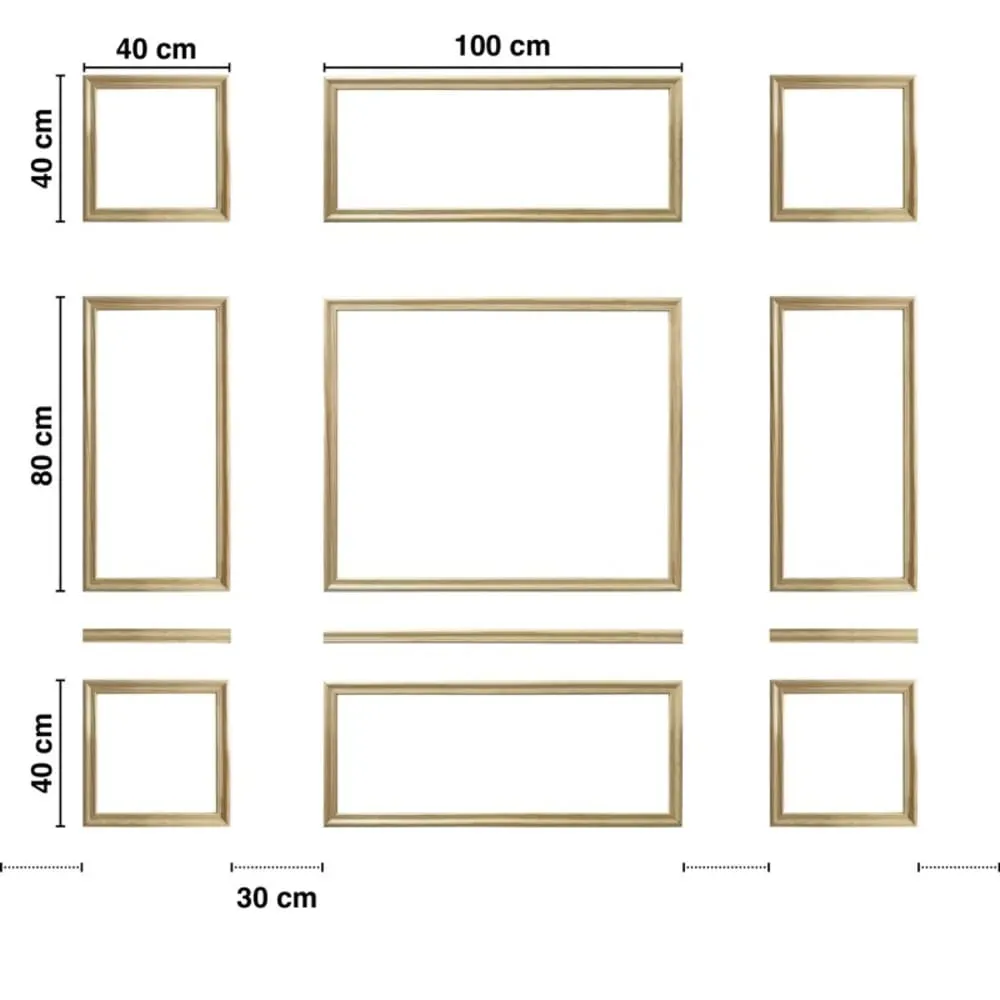 Illustration numéro 2 du produit Kit de 9 moulures murales en Pin des Landes - Prêt à coller et peindre