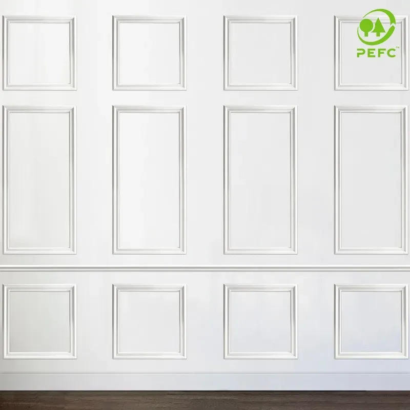 Illustration numéro 2 du produit Kit de 12 moulures murales en Pin des Landes - Prêt à coller, peindre