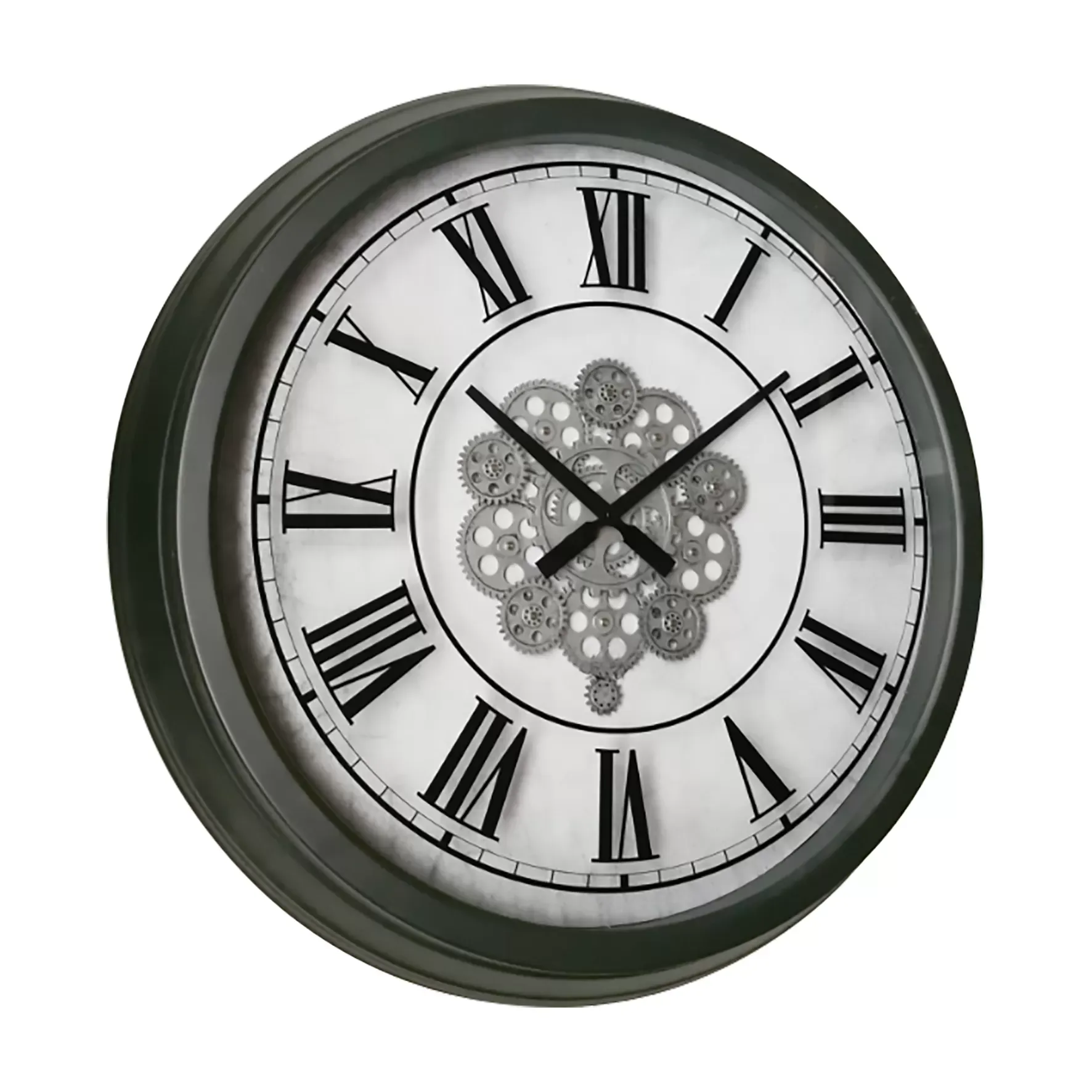 Illustration numéro 2 du produit Horloge à mécanismes métal blanche et argent 70cm
