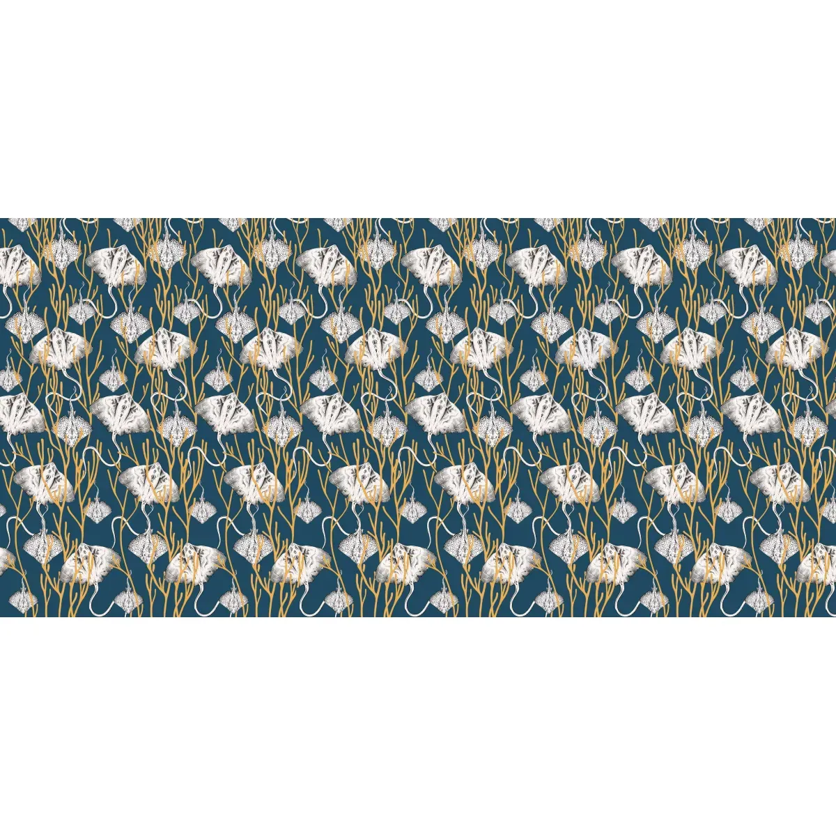 Illustration numéro 2 du produit Papier peint panoramique narinari bleu 225x250cm