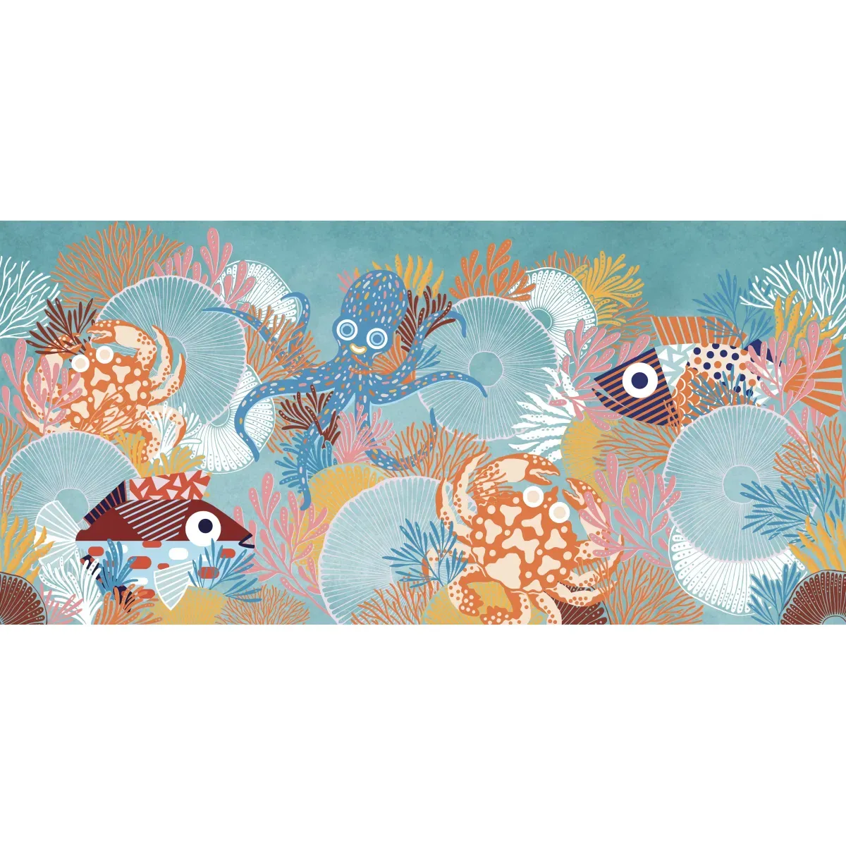 Illustration numéro 2 du produit Papier peint panoramique marin couleurs 450x250cm