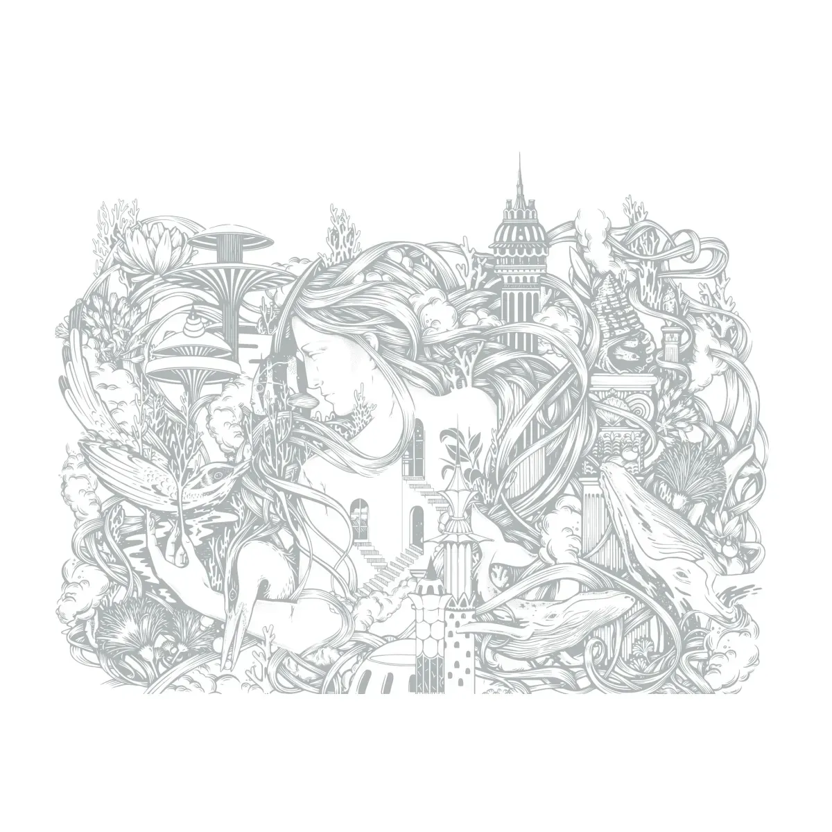 Illustration numéro 2 du produit Papier peint panoramique atlante gris 225x250cm