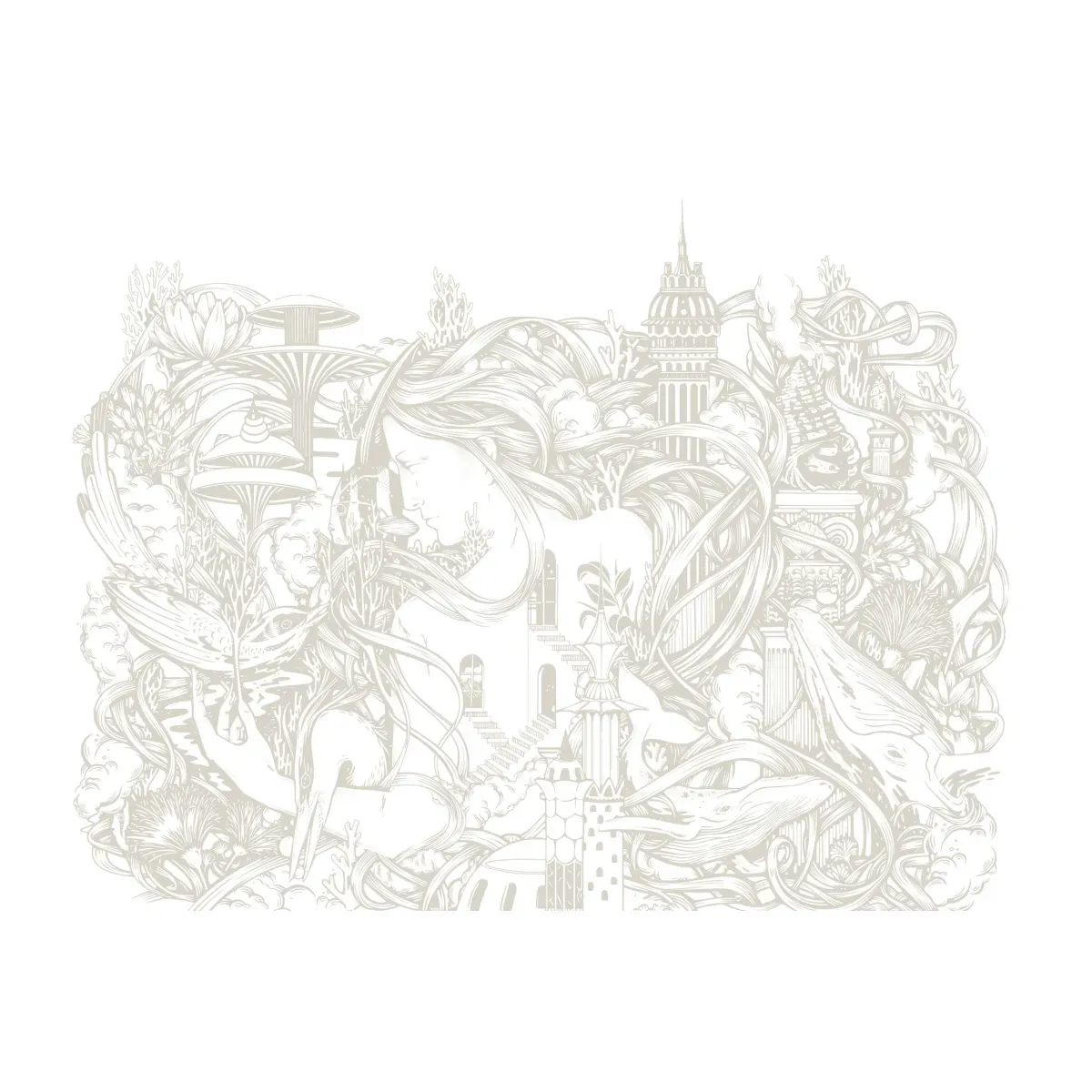 Illustration numéro 2 du produit Papier peint panoramique atlante beige 225x250cm