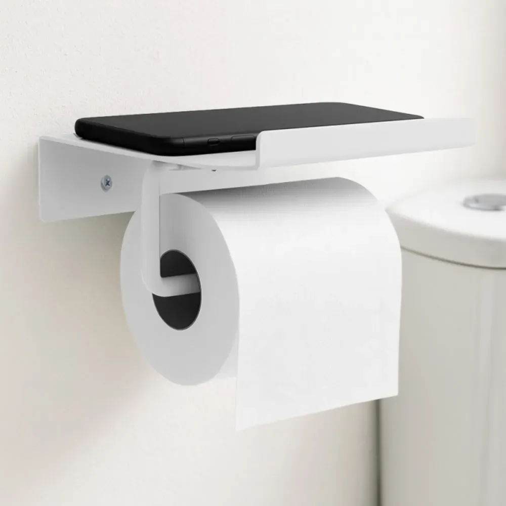 Illustration numéro 2 du produit Porte-papier toilette mural en métal 14 x 6,2 x 12 cm